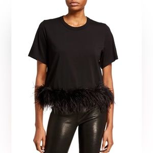 Ursula Crewneck Feather Tee, NWT